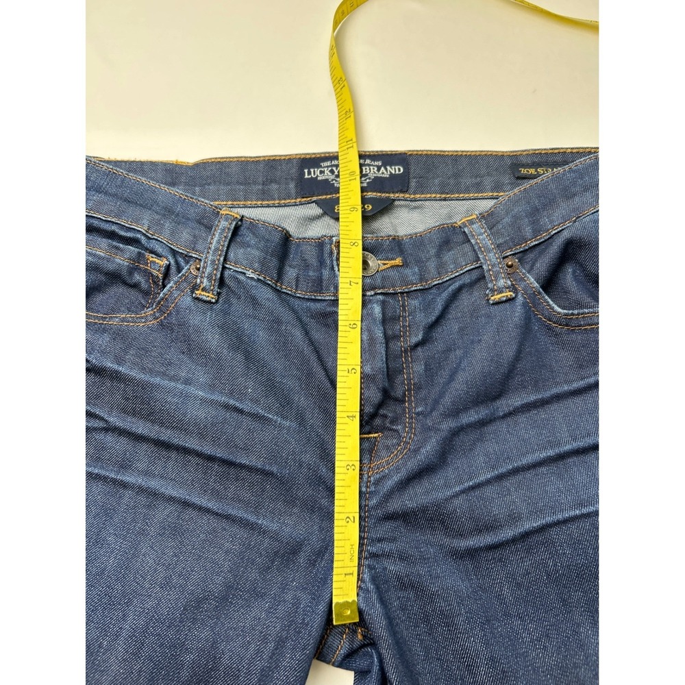 Lucky Brand Womens Low Rise Zoe Straight Crop Jeans Dark Wash Size 8/29 Y2K - Picture 9 of 11